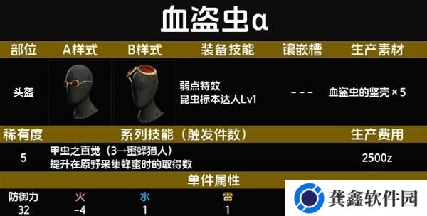 怪物猎人荒野血盗虫α套装图鉴